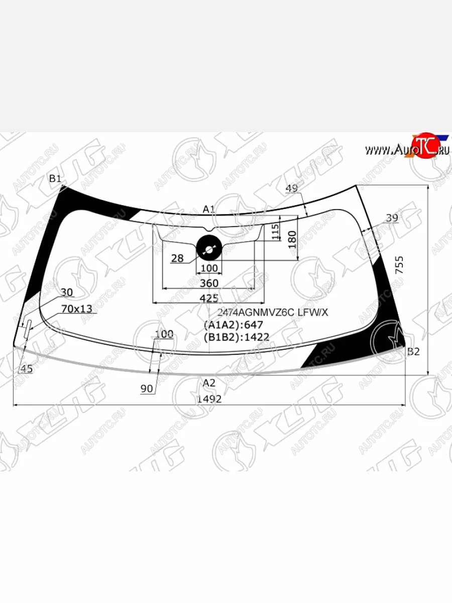 Стекло лобовое (Датчик дождя Молдинг 35D HBK) Mini Hatch Cooper 14- XYG 2474AGNMVZ6C LFW/X  в Воронеже Воронежской области