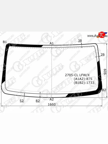 Стекло лобовое ГАЗ Баргузин 96-  Валдай 96-  Газель 96-  Соболь 96- XYG 2705-CL LFW/X