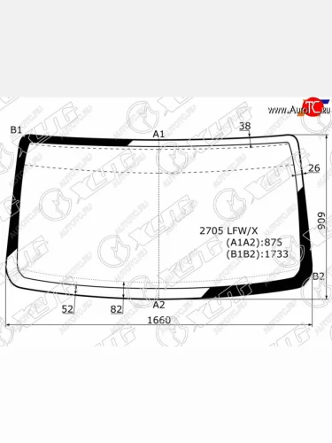 Стекло лобовое ГАЗ Баргузин 96-  Валдай 96-  Газель 96-  Соболь 96- XYG 2705 LFW/X