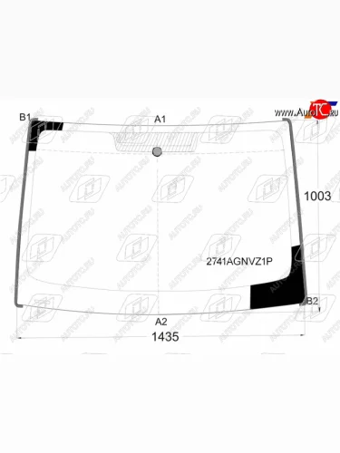 Стекло лобовое (молдинг) FUYAO (зеленое) CITROEN Berlingo B9 дорестайлинг (2008-2016)