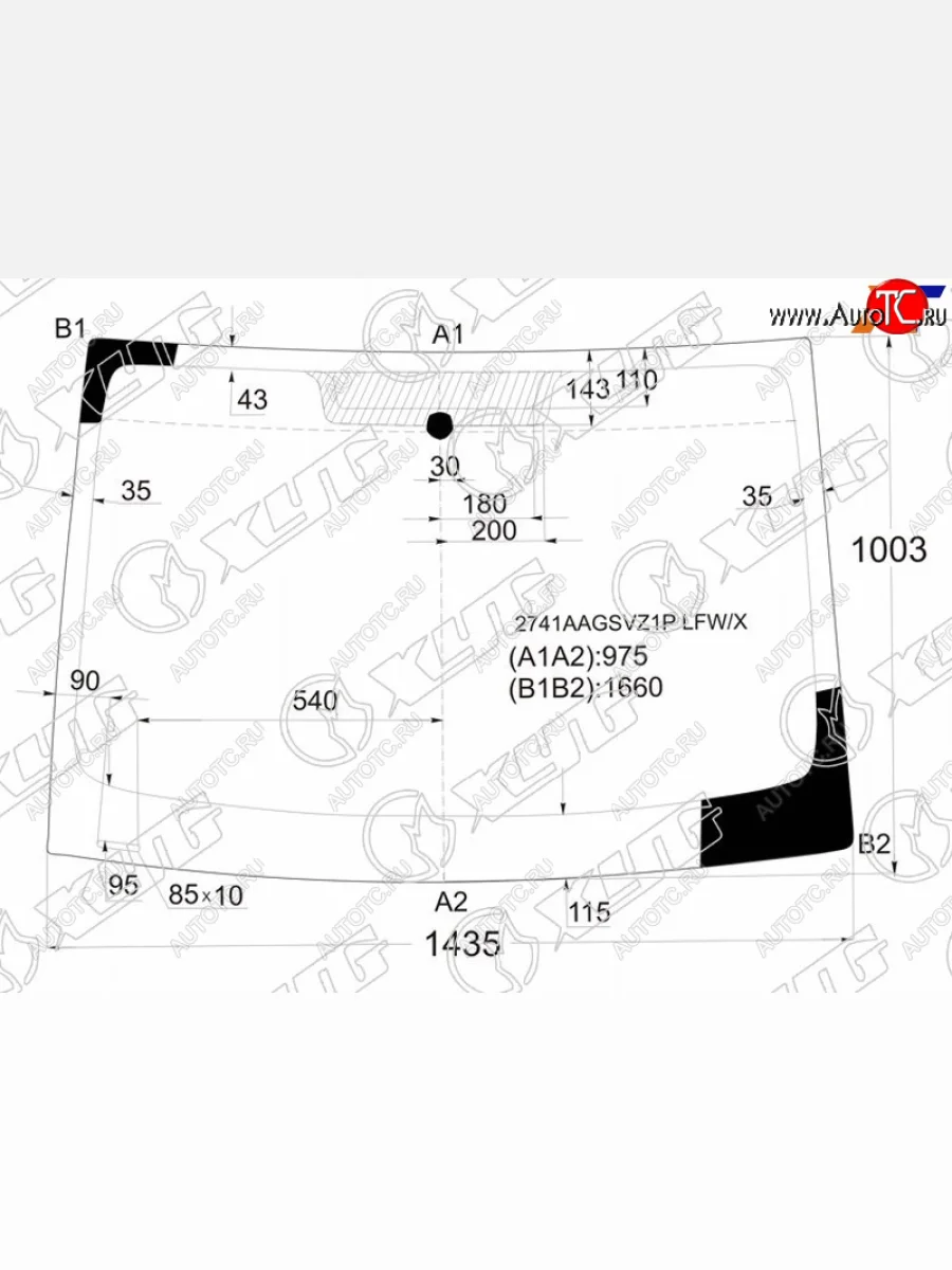Стекло лобовое Citroen Berlingo 08-22  Peugeot Partner 08-22  Partner Tepee 08-18 XYG 2741AGSVZ1P LFW/X  в Керчи Республика Крым