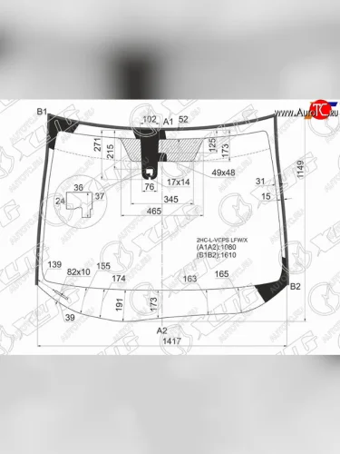 Стекло лобовое (Датчик дождя) Honda Civic 11-17 XYG 2HC-L-VCPS LFW/X