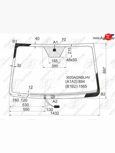 Стекло лобовое (обогрев щеток) FUYAO (зеленое) SSANGYONG Actyon 1 (2006-2010)