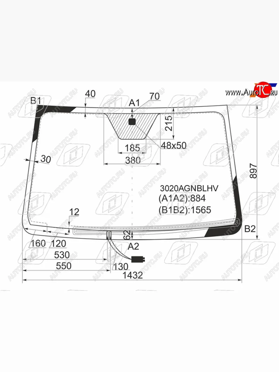 Стекло лобовое (обогрев щеток) FUYAO SSANGYONG Actyon 1 (2006-2010) (зеленое)  с доставкой в г. Пермь