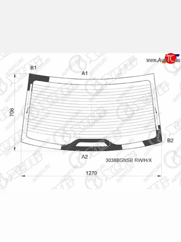 Стекло заднее (Цвет зеленый Обогрев) Chevrolet Cobalt 13-  Ravon R4 16-20 XYG 3038BGNSB RW/H/X