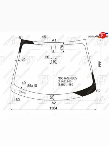 Стекло лобовое FUYAO (зеленое) Chevrolet Aveo T300 хэтчбек (2011-2015)