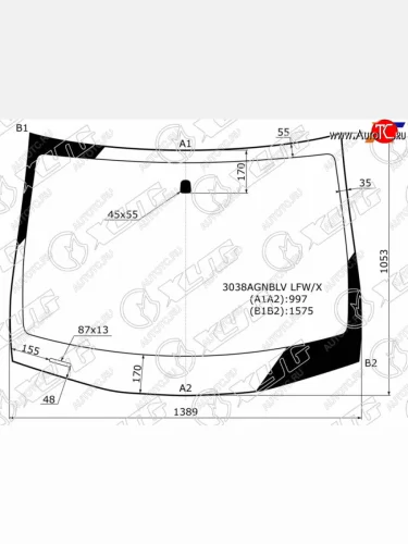 Стекло лобовое Chevrolet Cobalt 13-  Ravon R4 16-20 XYG 3038AGNBLV LFW/X