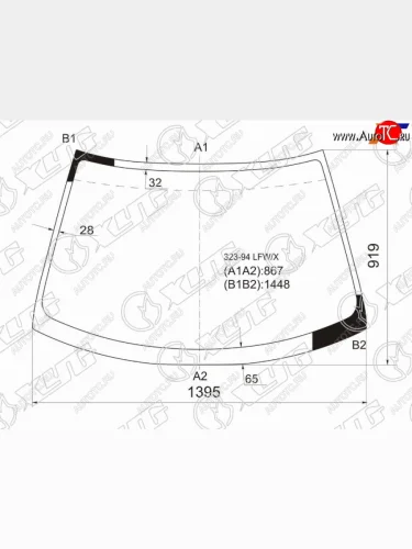 Стекло лобовое Mazda 323 94-00  Lantis 93-97 XYG 323-94 LFW/X