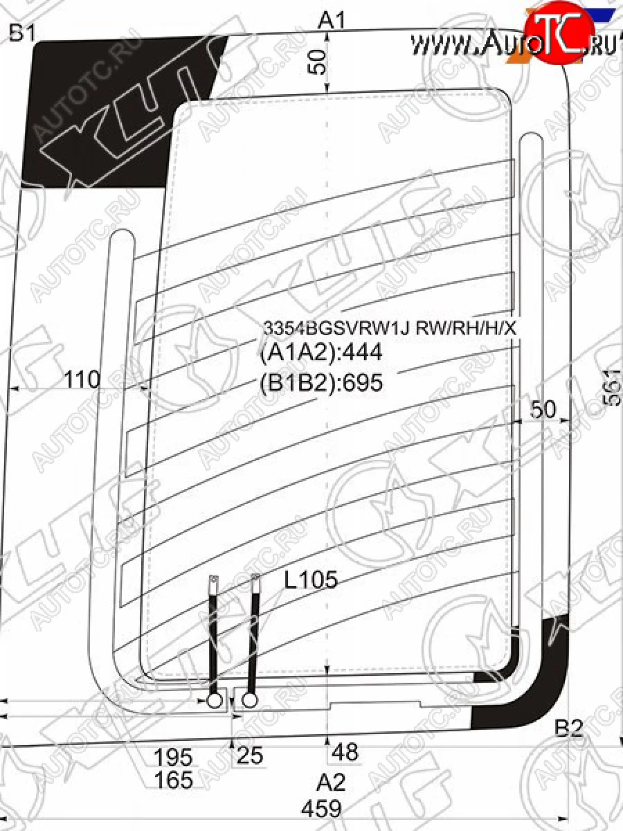 Стекло заднее (Цвет зеленый Обогрев) Fiat Doblo 01-16 XYG 3354BGSVRW1J RW/RH/H/X  в Воронеже Воронежской области