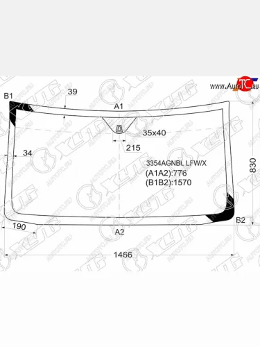 Стекло лобовое Fiat Doblo 01-16 XYG 3354AGNBL LFW/X
