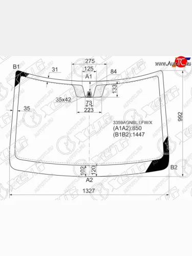 Стекло лобовое FIAT PANDA 03-12 XYG 3359AGNBL LFW/X