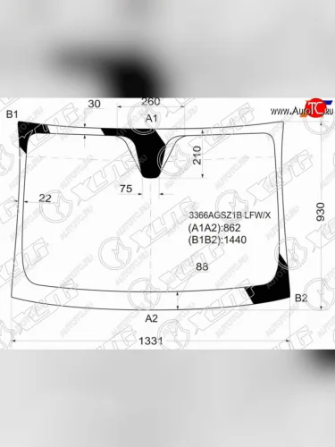 Стекло лобовое FIAT 500 07- XYG 3366AGSZ1B LFW/X