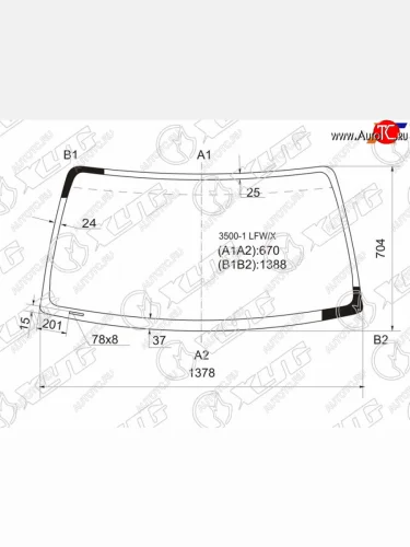 Стекло лобовое Toyota Hilux Pick Up 97-04  4Runner 95-02  Hilux Surf 95-02 XYG 3500-1 LFW/X