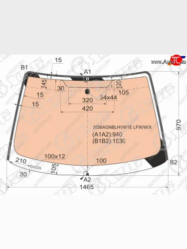 Стекло лобовое (Обогрев полный Молдинг) Ford Focus 98-04 XYG 3556AGNBLHVW1E LFW/W/X