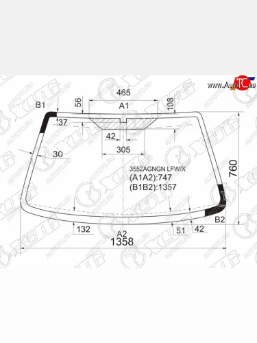 Стекло лобовое Ford Fiesta 95-02  Courier 96-02  Mazda 121 96-03 XYG 3552AGNGN LFW/X