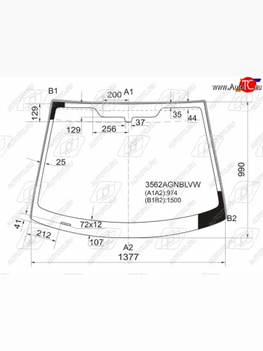 Стекло лобовое FORD FIESTA 35D 01-08                                                                FUYAO 3562AGNBLVW