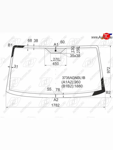Стекло лобовое FUYAO (зеленое) Fiat Ducato 244 (2002-2012)