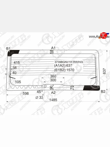 Стекло заднее (Цвет зеленый Обогрев) Ford Transit 00-14 XYG 3739BGNV1H RW/H/X