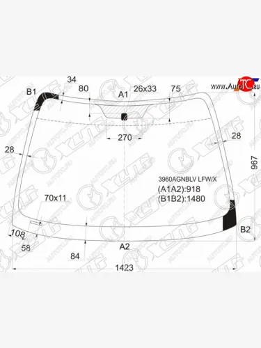 Стекло лобовое Honda Accord 97-03 XYG 3960AGNBLV LFW/X