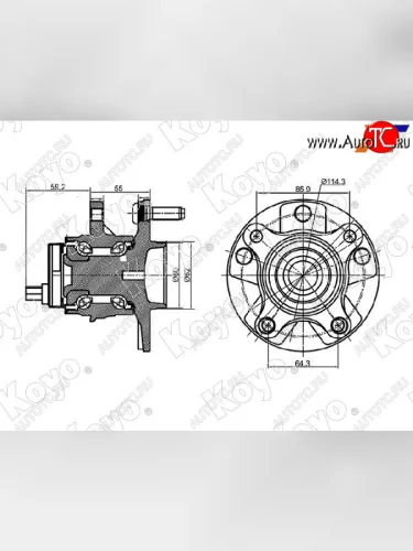 Ступичный узел передправ TOYOTA MARK XLEXUS GS300 05- KOYO 3DACF027F-8BS