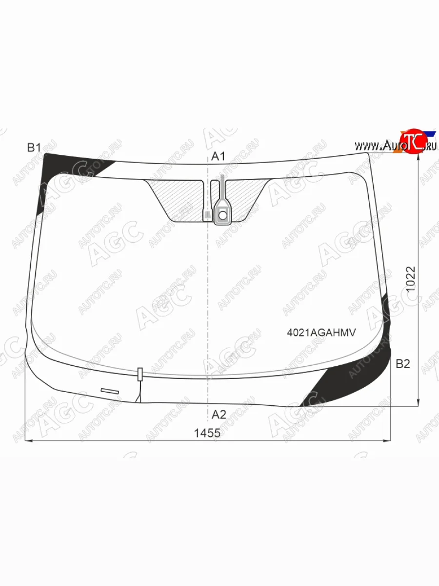 Стекло лобовое (обогрев щеток, датчик дождя) AGC Honda CR-V RW,RT дорестайлинг (2016-2020) (зеленое)  в Самаре Самарской области