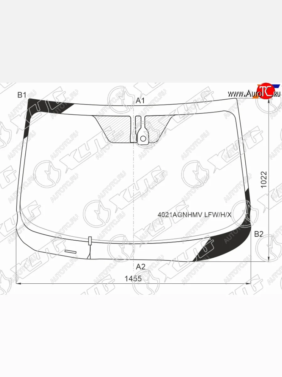 Стекло лобовое (обогрев щеток, датчик дождя) XYG Honda CR-V RW,RT дорестайлинг (2016-2020) (зеленое)  в Самаре Самарской области
