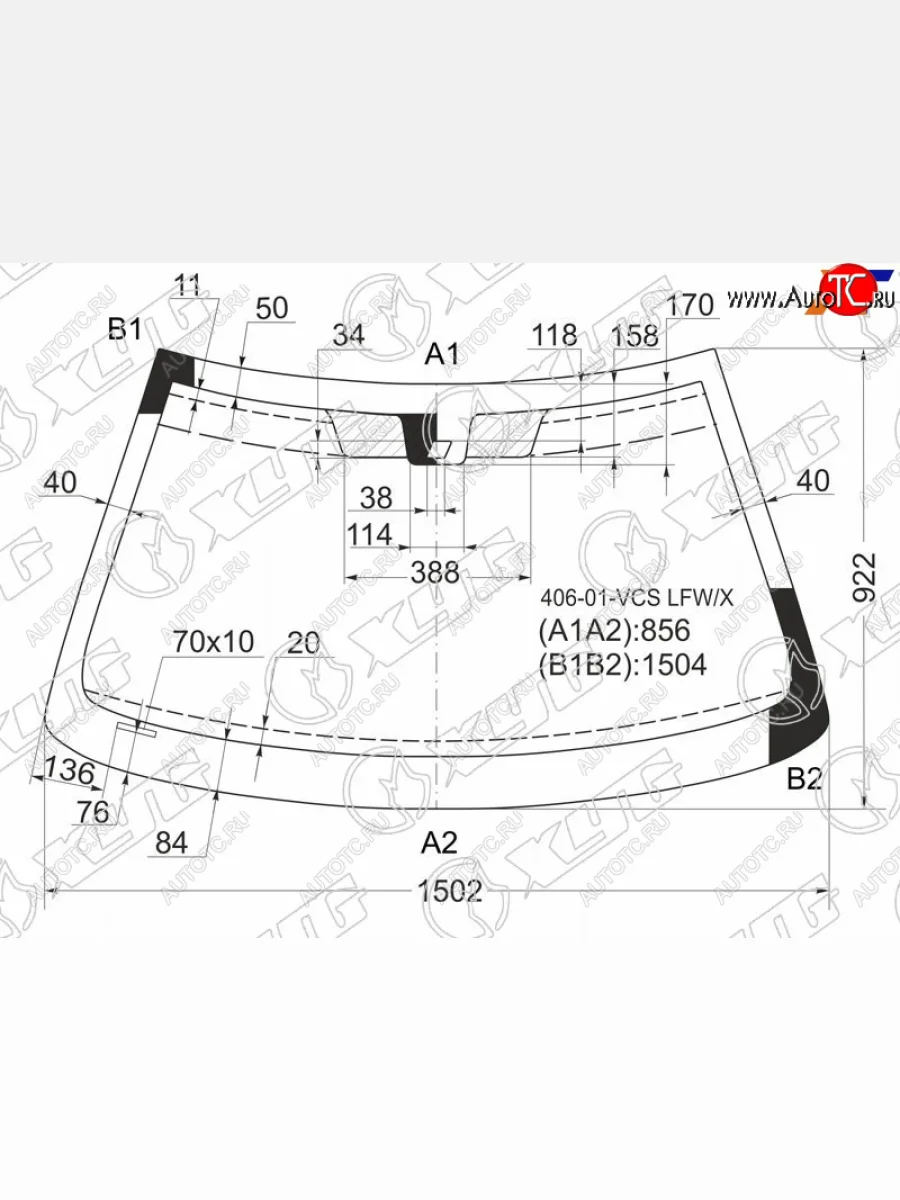 Стекло лобовое (датчик дождя) XYG  Peugeot 406 (1999-2004) 8B (зеленое)  в Воронеже Воронежской области