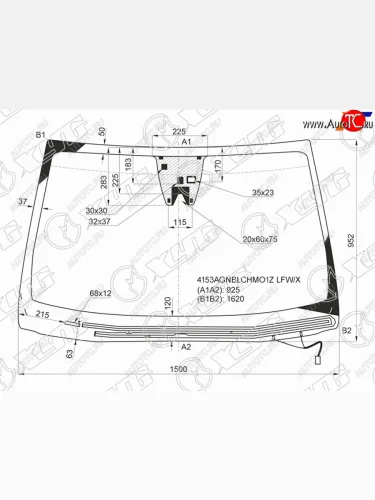 Стекло лобовое (Обогрев щеток Камера Датчик дождя) Hyundai Santa Fe 12-19  Grand Santa Fe 13-18 XYG 4153AGNBLCHMO1Z LFW/X