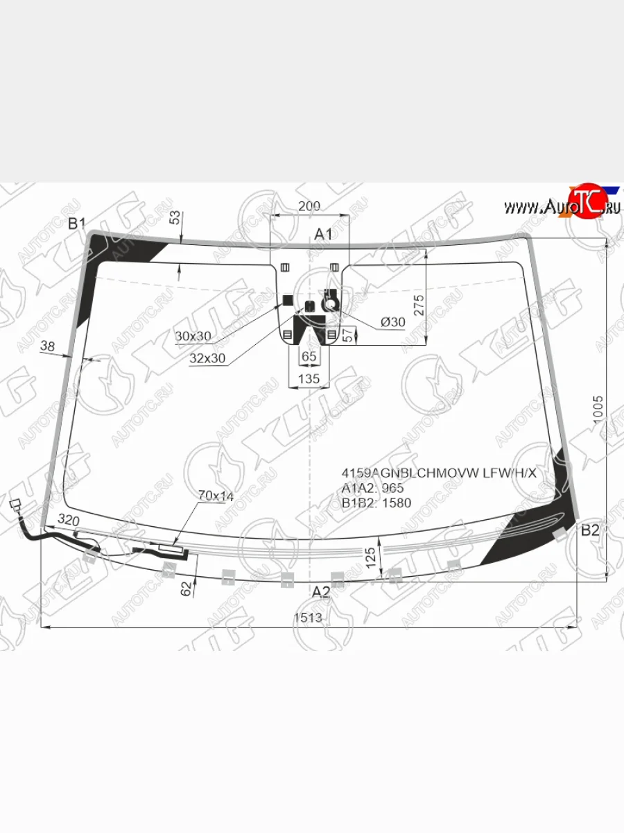 Стекло лобовое (обогрев щеток, камера, датчик дождя, молдинг) XYG Hyundai Tucson TL дорестайлинг (2015-2018) (зеленое)  в Самаре Самарской области