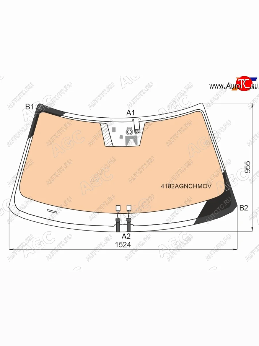 Стекло лобовое (обогрев полный, датчик дождя, камера, датчик запотевания) AGC Hyundai Creta SU (2020-2022) (зеленое)  в Перми Пермском крае