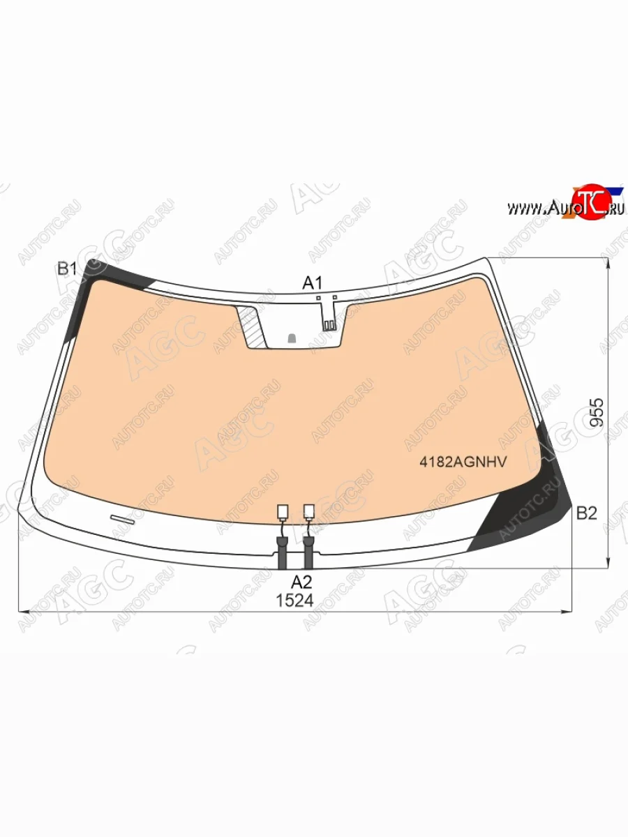 Стекло лобовое (обогрев полный) AGC Hyundai Creta SU (2020-2022) (зеленое)  в Перми Пермском крае