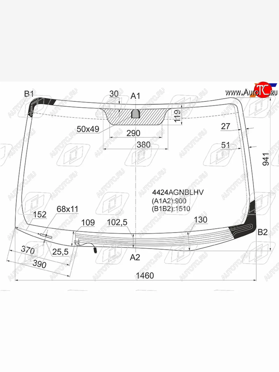 Стекло лобовое (обогрев щеток) FUYAO KIA Sportage 2 JE,KM дорестайлинг (2004-2008) (зеленое)  в Самаре Самарской области