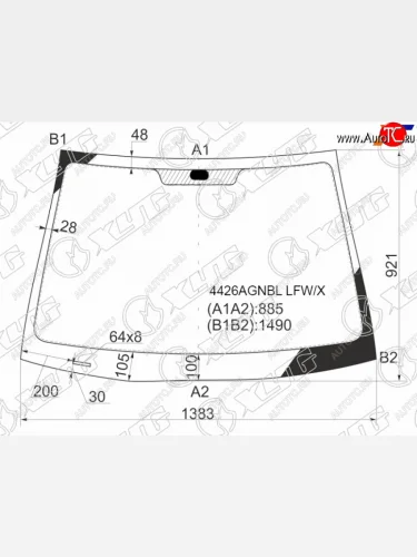 Стекло лобовое Kia Rio 05-09 XYG 4426AGNBL LFW/X