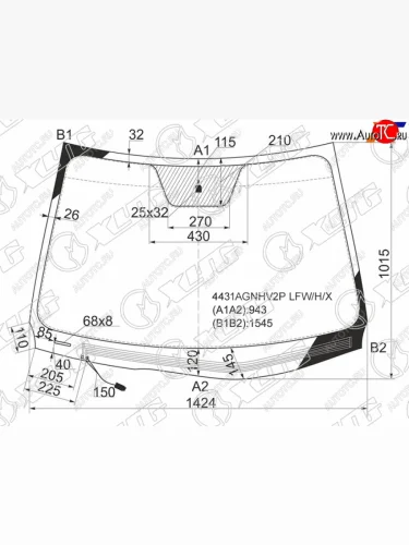 Стекло лобовое (Обогрев щеток) Kia Ceed 10-12 XYG 4431AGNHV2P LFW/H/X