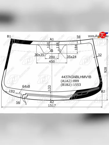 Стекло лобовое (обогрев щеток, датчик дождя) FUYAO (зеленое) KIA Sorento XM дорестайлинг (2009-2012)