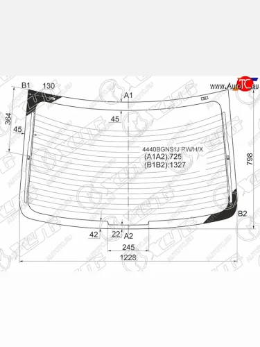 Стекло заднее (Цвет зеленый Обогрев) Kia Rio 11-17 XYG 4440BGNS1J RW/H/X