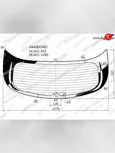 Стекло заднее с обогревом KIA CEED 5D WGN 12- SAINT-GOBAIN SEKURIT 4442BGNEI, 4442bgnei SAINT-GOBAIN SEKURIT 4442BGNEI