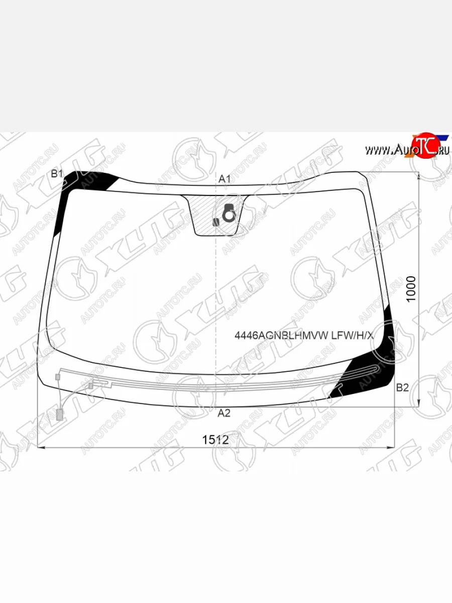 Стекло лобовое (обогрев щеток, датчик дождя) XYG KIA Sorento UM/Prime рестайлинг (2018-2020) (зеленое)  в Перми Пермском крае