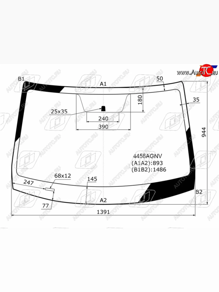 Стекло лобовое FUYAO KIA Rio X-line (2017-2021) (зеленое)  в Керчи Республика Крым