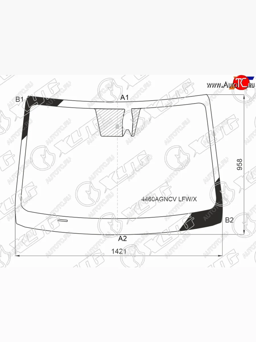 Стекло лобовое (камера, место под датчик запотевания) XYG KIA Forte 2 YD хэтчбэк 5 дв. рестайлинг (2017-2018) (зеленое)  в Керчи Республика Крым