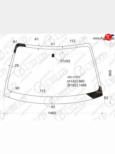 Стекло лобовое Subaru Impreza 00-07  Saab 9-2X 04-06  Subaru Impreza WRX 00-07  Impreza WRX STI 0 XYG 44S LFW/X
