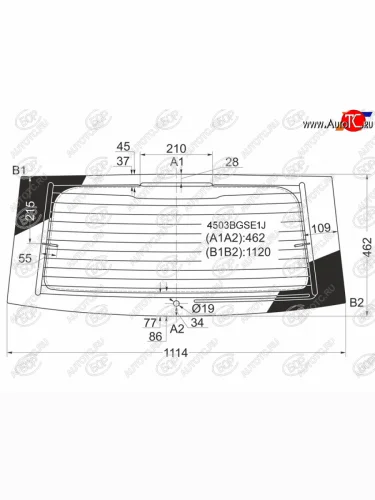 Стекло заднее (Цвет зеленый Обогрев) LADA Priora 07-18 BOR 4503BGSE1J