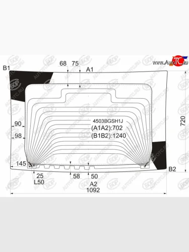 Стекло заднее (Цвет зеленый Обогрев) LADA Priora 07-18 BOR 4503BGSH1J