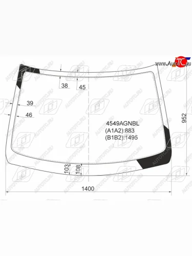 Стекло лобовое FUYAO (зеленое) Лада ВАЗ Калина Спорт 1119 (2008-2014)