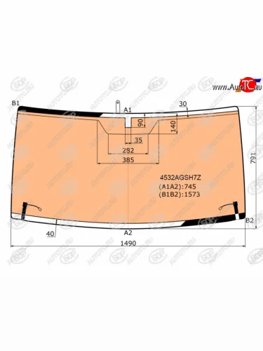 Стекло лобовое (обогрев полный) BOR (зеленое) Уаз Патриот 23632 дорестайлинг пикап (2008-2014)