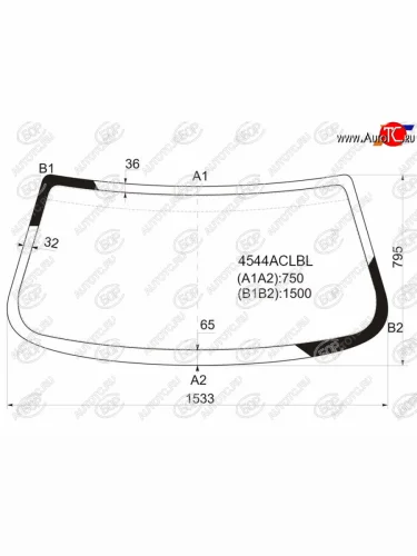 Стекло лобовое (оригинал) CHEVROLET NIVA 02-19                                                       BOR 4544ACLBL