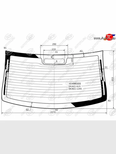 Стекло заднее (Цвет зеленый Обогрев) LADA Kalina 04-13 BOR 4549BGSS