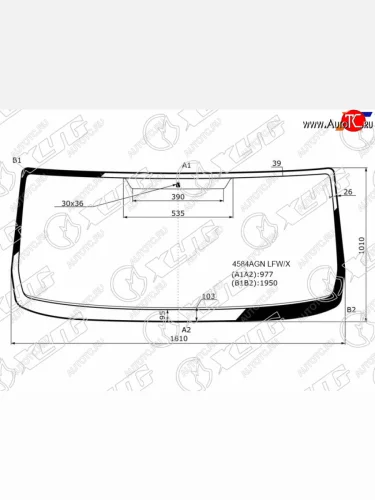 Стекло лобовое ГАЗ Газель NEXT 12-  Газон NEXT 14-  Ural Next 15- XYG 4584AGN LFW/X