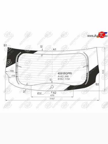 Стекло заднее (затемненное Обогрев) LADA XRAY 15- BOR 4591BGPRI