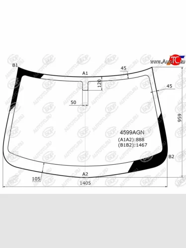 Стекло лобовое BOR (зеленое) Datsun on-DO седан дорестайлинг (2014-2019)